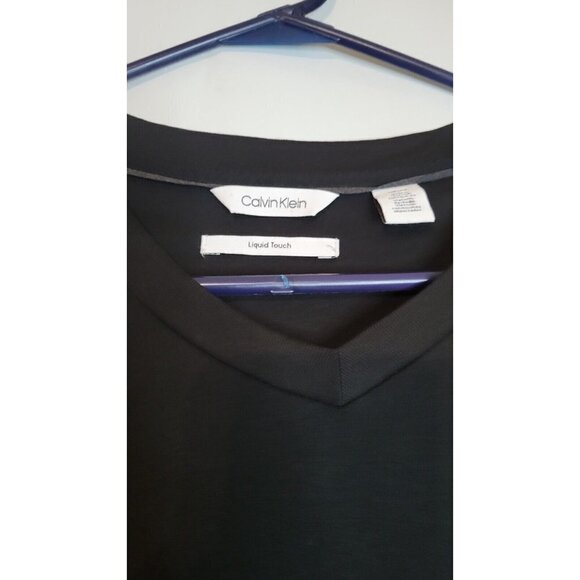 calvin klein liquid touch long sleeve top small classic black‎ top - Picture 3 of 4